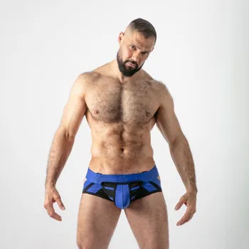 Pánské erotické prádlo Jocksy Locker Gear LK0135 Open Access Jock Brief modré XL, pánské jocksy s odnímatelným váčkem