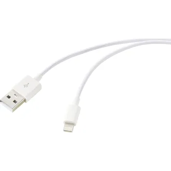Prodlužovací kabel Renkforce USB kabel USB 2.0 USB-A zástrčka, Apple Lightning konektor 2.00 m bílá (ledový vzor) RF-5724086