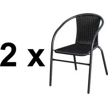Zahradní sestava Balkonová židle BASILEJ černá (2 ks)