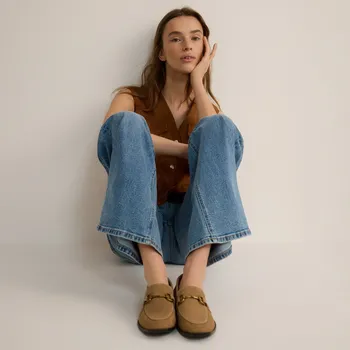 Dámská obuv Reserved - Semišové mokasíny s přezkou - béžová - 083CQ-80X - 083CQ-80X-42-3