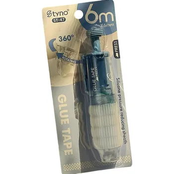 Průhledná tečkovací oboustranná lepící páska 6 mm s ručním aplikátorem, vyměnitelné náplně, kreativní tvoření a kancelářské potřeby modrá