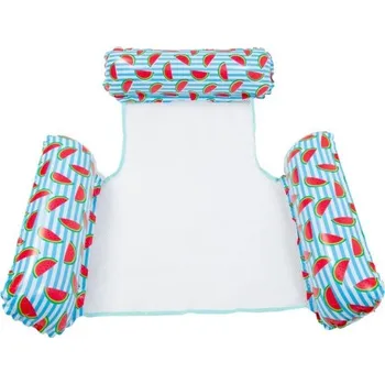 Vodní houpací křeslo 133 x 100 cm PVC Nafukovací lehátko s opěrkou a područkami Plovoucí křeslo do bazénu na vodu relaxační