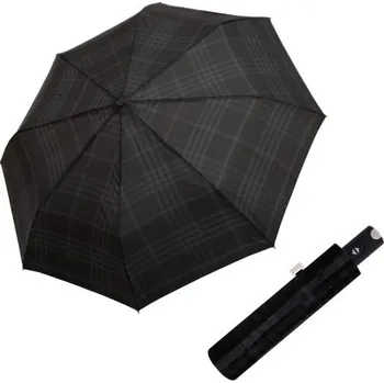 Deštník Doppler Carbonsteel Magic woven check black grey - pánský plně automatický deštník