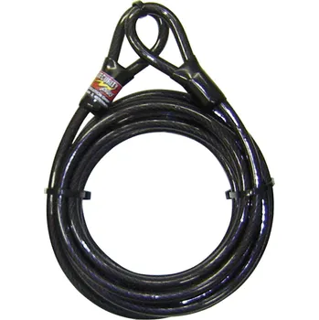 Zámek na kolo Security Plus 0290 ocelové lano s oky černá očka pro visací zámek