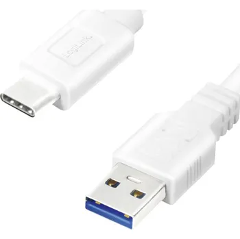 Mobilní telefon LogiLink USB kabel USB 3.2 Gen1 USB-A zástrčka, USB-C ® zástrčka 0.50 m bílá CU0173