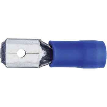 Klauke 8302B faston konektor Šířka zástrčky: 4.8 mm Tloušťka konektoru: 0.5 mm 180 ° částečná izolace modrá 1 ks