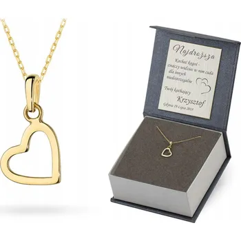 Přívěsek ZLATÝ NÁHRDELNÍK 42 cm ryzost 585 Přívěsek Srdce na Řetízku 14k