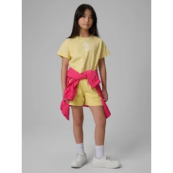 Dívčí kraťasy 4F DÍVČÍ TEPLÁKOVÉ KRAŤASY ŽLUTÉ REGULAR VELIKOST 164 (13-14 let)