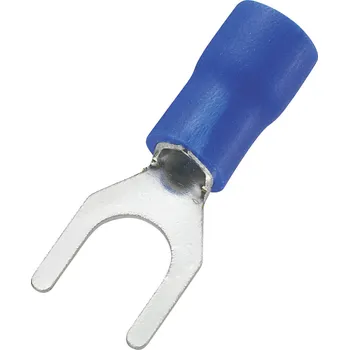 Kabelové oko TRU COMPONENTS 745325 vidlicové kabelové oko 1.50 mm² 2.50 mm² Ø otvoru=5.3 mm částečná izolace modrá 100 ks