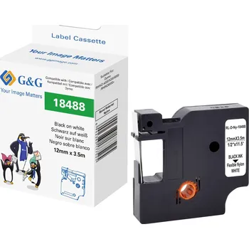 Kotouček do pokladny a tiskárny štítků G a G páska do štítkovače polyamid Barva pásky: bílá Barva písma: černá 12 mm 3.5 m