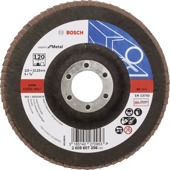 Brusný kotouč Bosch Accessories 2608607356 X551 vějířovitý brusný kotouč Průměr 125 mm Ø otvoru 22.33 mm Zrnitost 120 ocel 1 ks