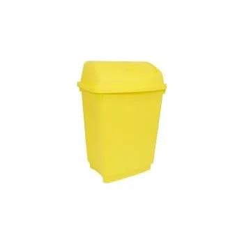 Odpadkový koš Koš na papír 50L, Žlutá Překlápěcí víko Plast
