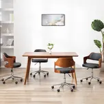 ZBXL Otočné jídelní židle 4 ks černé ohýbané dřevo a umělá kůže