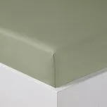 Prostěradlo Veba s gumou OREGON bavlněný satén olivová Velikost: 90x200 cm
