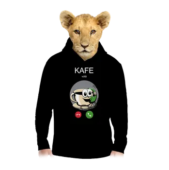 Chlapecká mikina Bastard Kafe volá dětská mikina klokanka Black