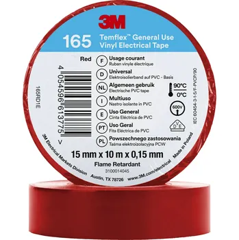 Izolační páska 3M Temflex(TM) 165 165RD1E izolační páska Temflex(TM) 165 červená (d x š) 10 m x 15 mm 1 ks