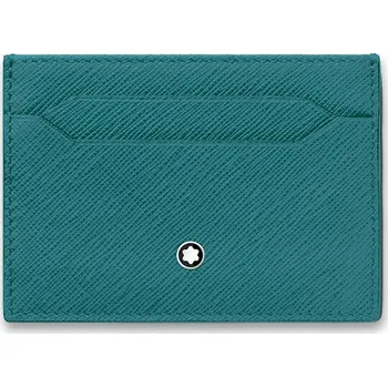 Obal na doklad Pouzdro na kreditní karty Montblanc Sartorial 5 cc, tyrkysové
