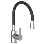 Ohebná dřezová baterie Camargue Flexo / 330 mm / černá/chrom