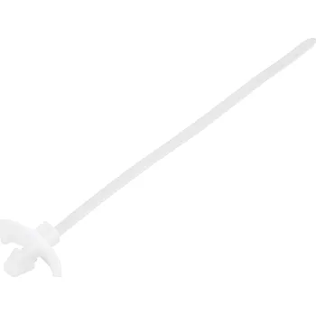 Stahovací páska TRU COMPONENTS TC-13030668, TC-WM-100-2.5-N, stahovací pásky, 2.5 mm, 100 mm, přírodní, s křídlovým uzávěrem, chemická odolnost, 100 ks