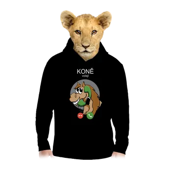 Chlapecká mikina Bastard Koně volají dětská mikina klokanka Black