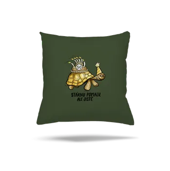 Polštář Bastard Stárnu pomalu polštář Olive Green