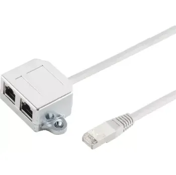 Síťový kabel MicroConnect Y adaptér CAT5e RJ45 (M) - 2x RJ45 (F) šedá (MPK419)