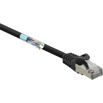 Datový kabel Renkforce RF-4732884 RJ45 síťové kabely, propojovací kabely CAT 5e F/UTP 5.00 m černá s ochranou 1 ks