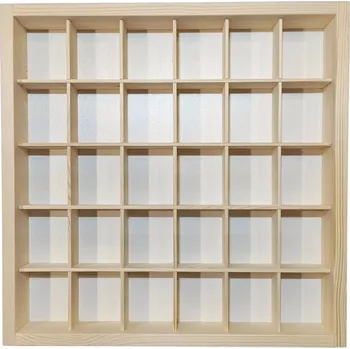 Organizér galanterie Organizér pro sběratele dřevěný 39 x 39 x 5 cm přírodní (Polička na miniatury)