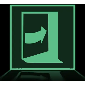 Kancelář Traiva s.r.o. Dveře se otevírají tlačením na pravé straně Verze: Plast 200 x 200 mm tl. 1.1 mm - fotoluminiscenční - Kód: 16282