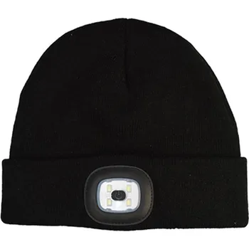 Čepice L-Merch Pletená čepice s Led světlem C1458 Black one size