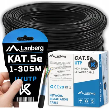 Síťový kabel SÍŤOVÝ KABEL KROUCENÁ DVOULINKA LAN RJ45 UTP KAT.5E CAT.5E 1M SÍŤ LANBERG