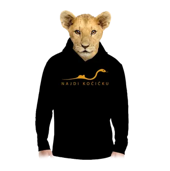 Chlapecká mikina Bastard Najdi kočičku dětská mikina klokanka Black