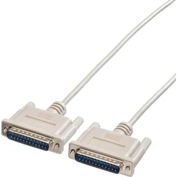 Prodlužovací kabel Roline sériový kabel [1x D-SUB zástrčka 25pólová - 1x D-SUB zástrčka 25pólová], 1.80 m, šedá