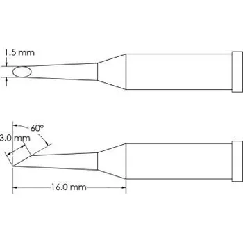 GT Tip, T4, Hoof, (Bevel/L) 60 x 3.0, (