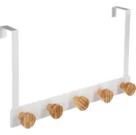 Držák na ručníky White Bamb, bílá/s dřevěnými prvky