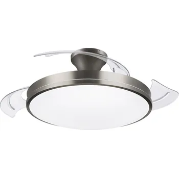 Průmyslový ventilátor Philips LED Atlas stropní ventilátor 28 W, 35 W (Ø x v) 490 mm x 418 mm niklová s osvětlením, s časovačem
