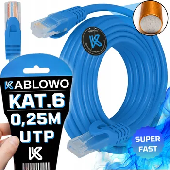 Síťový kabel Patchcord Roter U/UTP 6 RJ45 / RJ45 0,25 m modrý