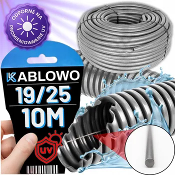 kabelová chránička HUSÍ KRK CHRÁNIČ KABELŮ UV S VODÍCÍM DRÁTEM 750N NEHOŘLAVÁ PVC 25MM 10M FLEXIBILNÍ ZEMNÍ