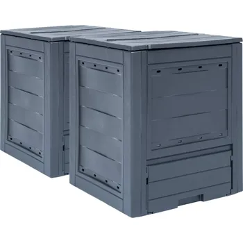 Kompostér Zahradní kompostéry 2 ks šedé 60 x 60 x 73 cm 520 l IM_278919