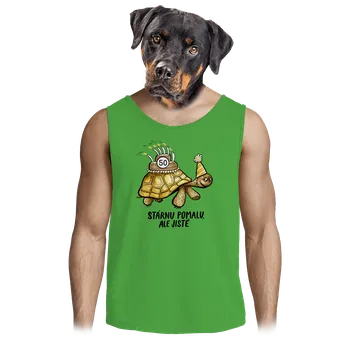 Pánské tílko Bastard Stárnu pomalu pánské tílko Lime