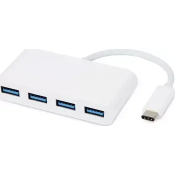 USB hub MicroConnect USB-C 4-portový Multiport USB3.0 hub bílá (USB3.1CUSB3)