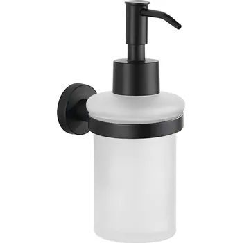 Dávkovač mýdla kielle Oudee - Dávkovač mýdla s držákem, matné sklo/matná černá 40102034