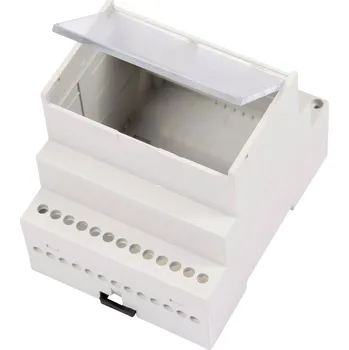 Weltron MR4/A FA TR RAL7035 ABS pouzdro na DIN lištu s průhledným sklopným víkem 70 x 90 x 68 ABS šedobílá (RAL 7035) 1 ks