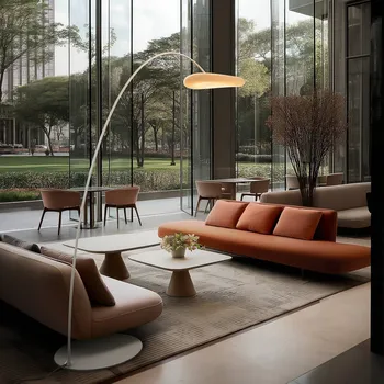 Lampička Stilnovo Mr. Magoo LED oblouková lampa, stmívatelné, Ra90 - Noha – šířka 49 cm, výška 59 cm; délka kabelu 400 cm bílá ražená (RAL 9003), bílá opálová 1 x 19 W LED - Doprava zdarma