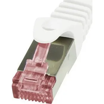 Datový kabel LogiLink CQ2071S RJ45 síťové kabely, propojovací kabely CAT 6 S/FTP 5.00 m bílá samozhášecí, s ochranou 1 ks