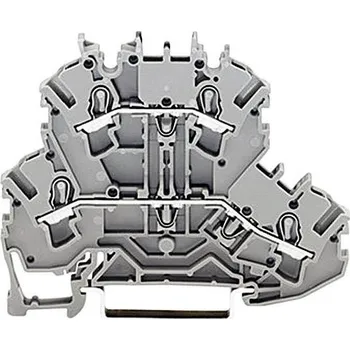 WAGO 2002-2201 dvojitá průchodková svorka 5.20 mm pružinová svorka osazení: L, L šedá 1 ks