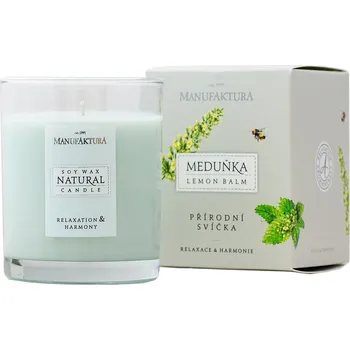 Manufaktura Přírodní sójová svíčka Relaxace & harmonie – MEDUŇKA 160 g