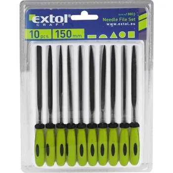 Pilníky jehlové s plastovou rukojetí, sada 10ks, 150mm, EXTOL CRAFT