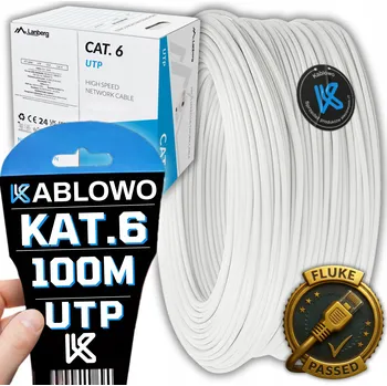 Síťový kabel SÍŤOVÝ KABEL KROUCENÁ DVOULINKA LAN RJ45 UTP KAT.6 FLUKE CAT.6 100M LANBERG