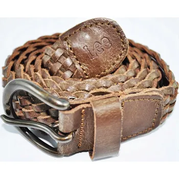 Opasek Hnědý kožený pásek LEE Braided Belt, velikost 95